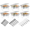 36Pcs Disposable Chafing Dish Buffet Set Food Warmers For Party Buffet Server Catering Supplies With Covers Utensils Half Size Food Pans For Parties E