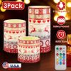 3Pack Christmas Flameless LED Candles Deer Flickering Candle Lights Pillar Candles with 3 Lighting Modes Timer Remote Control