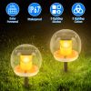 2Pcs Solar Floating Pool Lights Solar Flame Stake Lights IP67 Waterproof Outdoor Globe Ball Lights With 3 Lighting Colors Modes For Pool Garden Patio