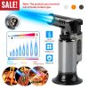 Culinary Butane Torch Lighter Refillable Blow Torch Flame Adjustable Flame Kitchen Cooking BBQ Torch w/ Fire Lock (Gas Not Included)