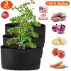 3 Pack Plant Grow Bags Potato Vegetable Planter Bags Breathable Planting Fabric Pots 10Gallons
