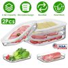 2Pcs Deli Meat Container With Lid for Fridge Stackable Bacon Container Clear Food Storage Box with Lid Meal Prep Container for Lunch Meat Salami Cold