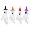 4Pcs Halloween Ghosts With Witch Hats Windsocks Hanging Decoration With Colorful LED Light Outdoor Flag Wind Socks Halloween Party Decoration For Yard