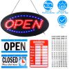 LED Open Sign 18.7x9.45in Business Neon Open Sign Advertisement Board with Steady Flashing Modes Business Hours and Open Closed Sign