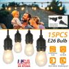 48FT Outdoor String Light Waterproof Patio String Lights Bulbs Commercial Yard Lights Garden Ambience