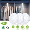 3Pcs RGB Cabinet Lights Remote Control Under Closet Stick On Lamp Multi Color LED Light Light w/ 4/8Hrs Timer