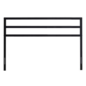 Queen size Modern Slatted Headboard in Matte Black Metal Finish