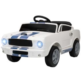 Ride On Car With Remote Control, Adjustable Speed, MP3, Smooth Start, LED Lights, White