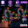 2Pack 1.97FT Lighted Halloween Trees Halloween Indoor Decorations Black Halloween Tree Lights with Timer Adjustable Twigs for Tabletop Party
