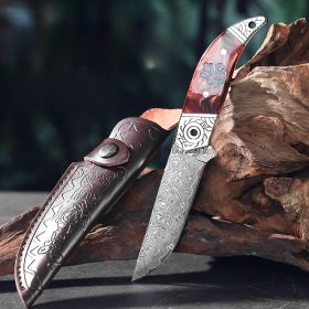 The Red-handled Fu Hand Handle Meat Knife