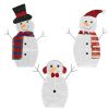 3Pcs 2D Christmas Snowman Yard Decoration Snowman Family Outdoor Decoration With 60Pcs LED Warm Yellow Lights IP44 Waterproof For Christmas Indoor Out