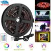 TV LED Backlight Strip 6.56ft Waterproof RGB Strip Light USB Monitor Lighting Kit w/ Remote Controller 16 Colors For 40-60 in TV