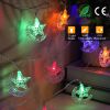 LED Star Moon IP43 Waterproof String Lights 2 Light Modes Battery Powered Decorative Light for Ramadan Christmas Wedding Party Home Patio Multi-color