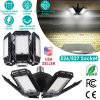 2 Packs LED Garage Lights 160W LED Shop Light Deformable E26/E27 Garage Ceiling Lights with 6 Adjustable Lighting Blades for Garage Basement Shop