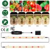 LED Plant Grow Light Strips Full Spectrum Plant Growing Lamp Bar with 2 Strips 60LEDs 4/8/12H Timer 5-Brightness Levels