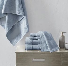 cotton 6 pc towel set blue