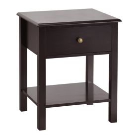 1PC Nightstand End Table with Drawer and Shelf