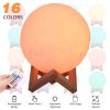Moon Lamp 3D Printed Night Light 16 Colors Decorative Moon Light Touch Remote Control 3.15in