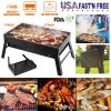 Portable BBQ Grill Foldable Charcoal Grill Lightweight Smoker Grill for Camping Picnics Garden Grilling