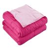 Full/Queen Traditional Microfiber Reversible 3 Piece Comforter Set in Pink