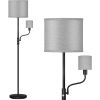 67.32In Mother Daughter Floor Lamp with Linen Shade 3200K Brightness 360° Adjustable Reading Light Modern Decoration Standing Lamp for Living Room Bed
